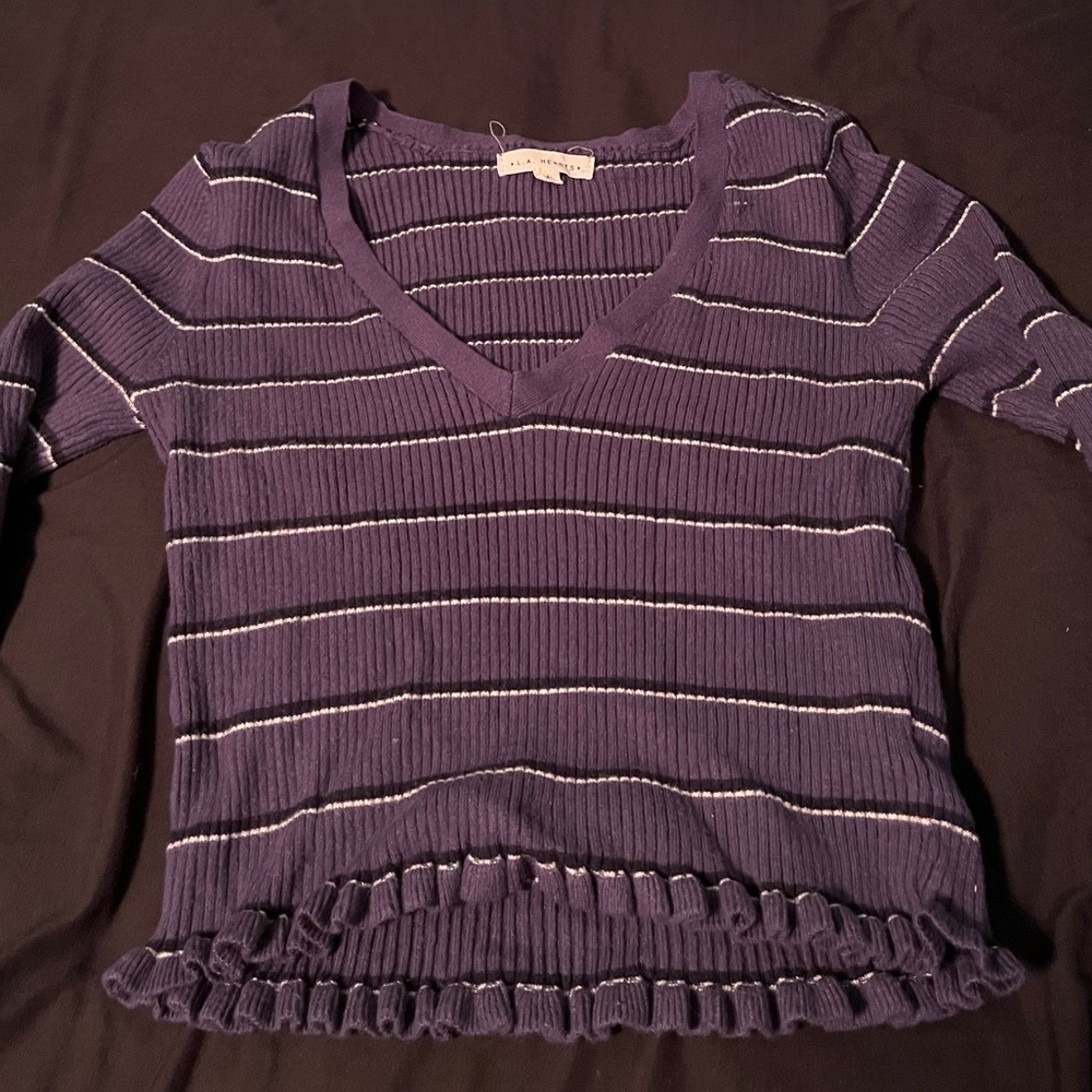 Cozy stripped cropped tee